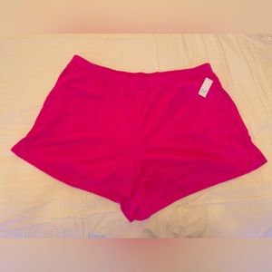 Terrycloth pink or lime green pull on shorts
